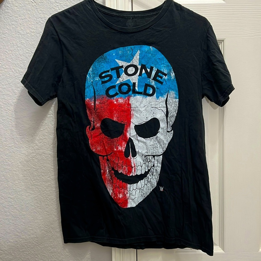 WWE Authentic Stone Cold Steve‎ Austin Flag Skull Wrestling Graphic Shirt Size M